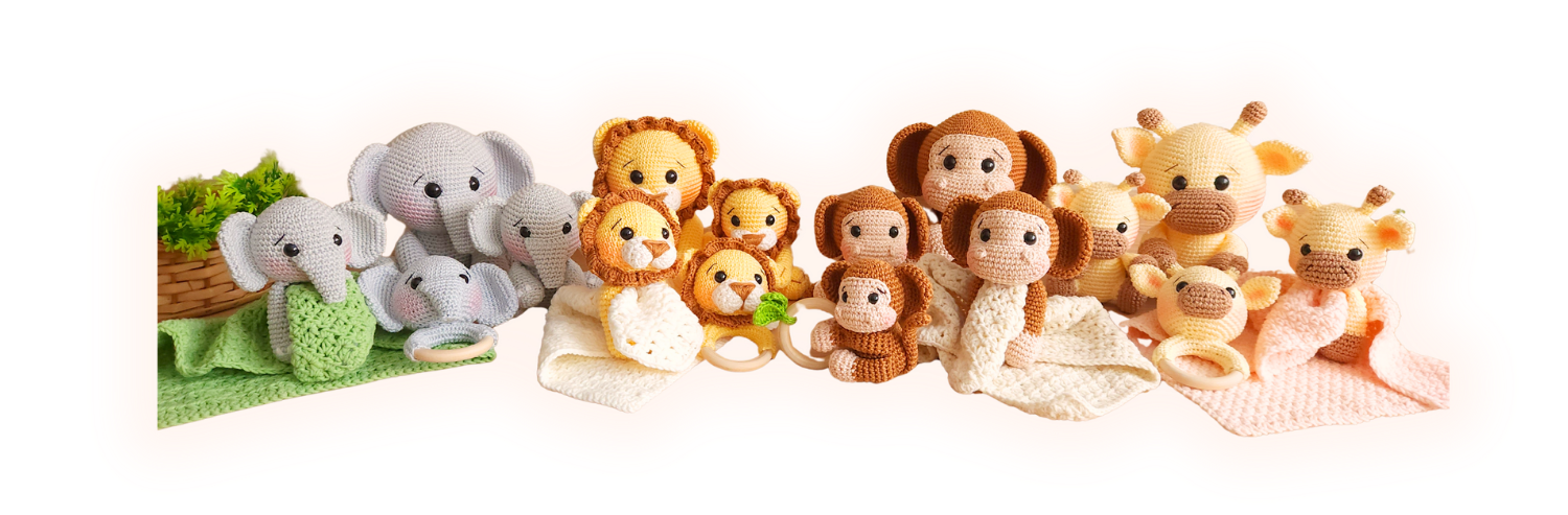 Coleção Safári de Amigurumi