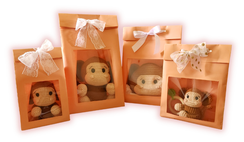 Embalagens profissionais para amigurumis