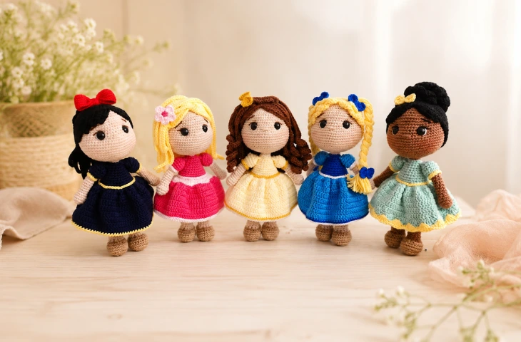 Bonecas Marias com Graça em amigurumi